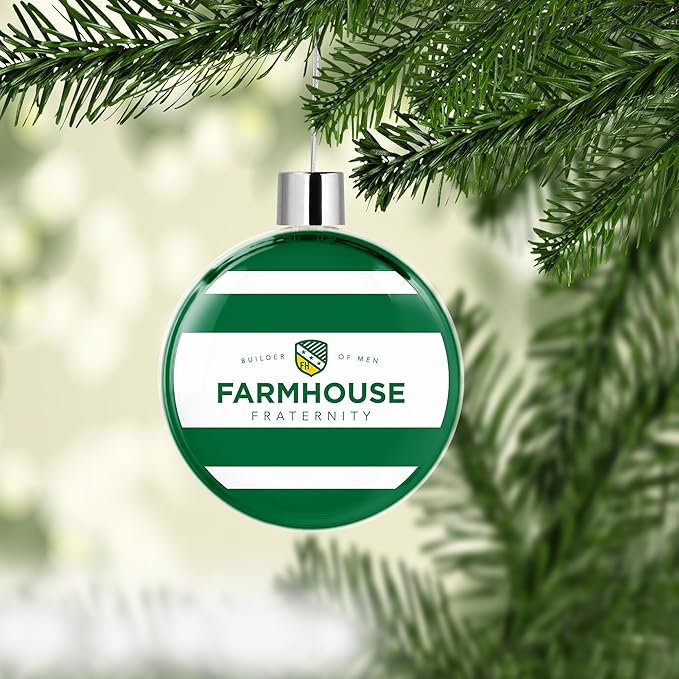 Farmhouse Round Flat Christmas Tree Ornament Decoration for Tree Party Home Holiday Decor (Farmhouse 6)