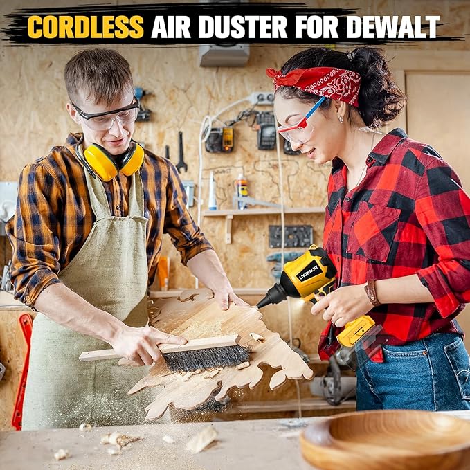 LIVOWALNY Cordless Dust Blower Compatible with Dewalt 20V Battery, Leaf Blower Brushless Handheld Sawdust Blower 447 MPH/39 CFM for Garages, Sawmill Room, Workshop Cleaning (No Battery)