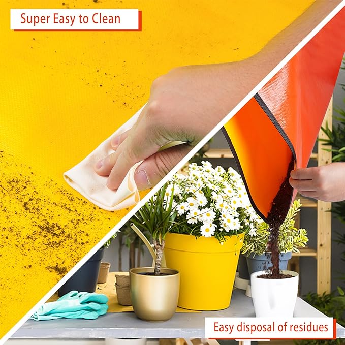 Large Potting Mat for House Plant Transplanting and Soil Mix Control Waterproof Plant RepottingTray Gardening Tools Plant Gifts for Plant Lovers (39.5"X31.5")