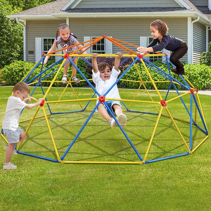 10FT Climbing Dome, Outdoor Jungle Gym for Kids- Supports 1000LBS-Anti-Rust Metal Outdoor Play Structure ASTM Approved, Easy Assembly