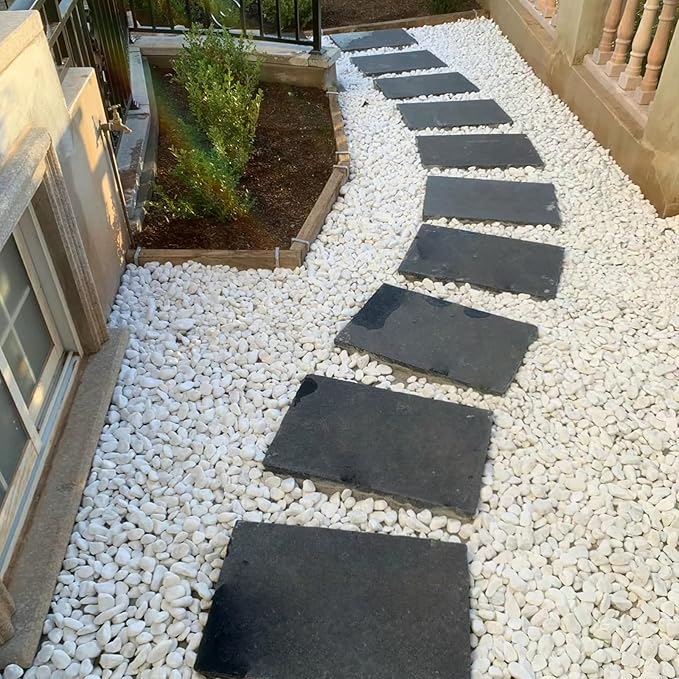 20 lbs White Rocks for Landscaping, 2-3 Inch Large River Rocks. Decorative Pebbles for Plants Indoor, Vases, Aquariums Gravel, Crafting and Garden