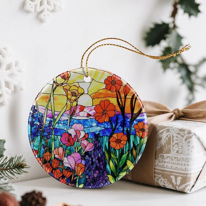 Wildflowers Ornaments, Christmas Ornaments: Christmas Tree Decorations, Holiday Decor, Stocking Stuffers, Gift Ideas, Xmas Gift, Xmas Gifts & Gifts for Women and Flower Lover