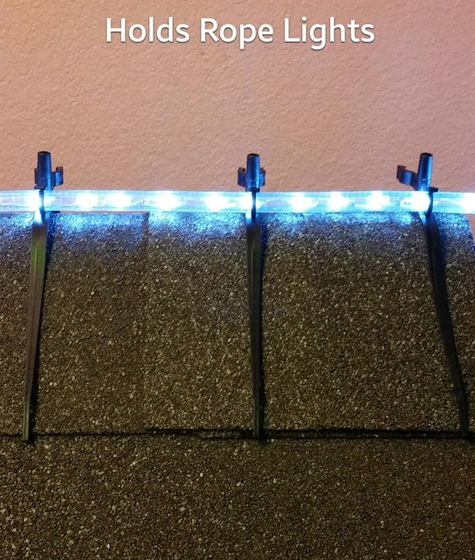 Ridge Clips for Christmas Lights – Secure Roof Ridgeline Mount – Fits Asphalt Shingles & Vents – C6, C7, C9, Pixel Bulbs, Mini and Rope Lights – Durable Outdoor Clip (Pack of 25)