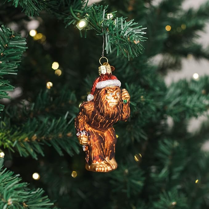 Old World Christmas Santa Sasquatch Glass Blown Ornament for Christmas Tree, Handcrafted Holiday Decoration, Santa Collection