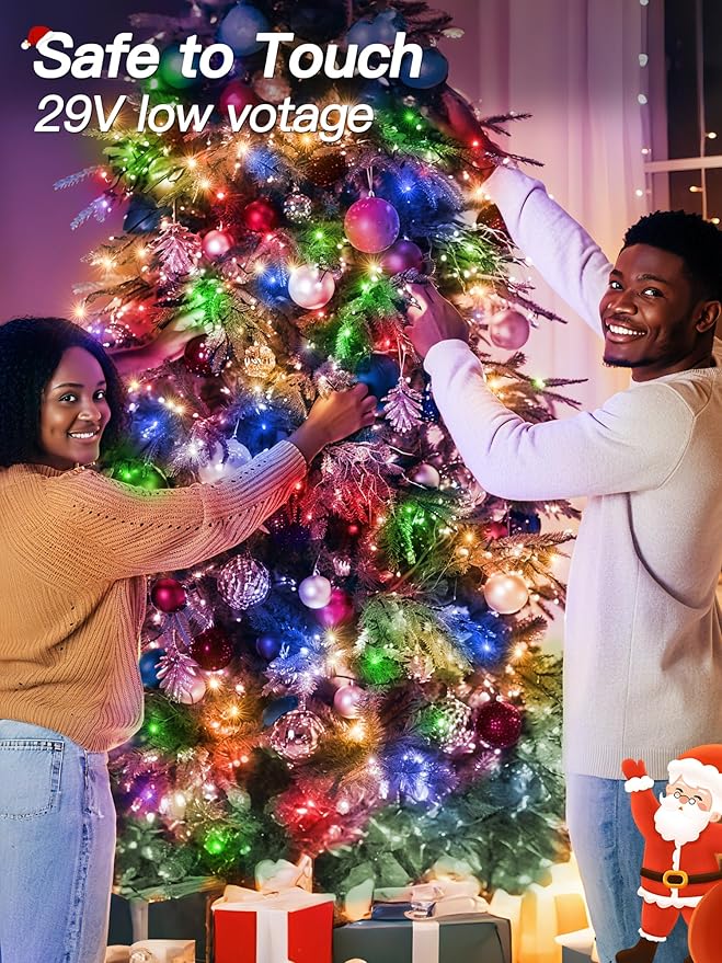 Christmas Lights 131FT 400 LED, Christmas Tree Light with 8 Lighting Modes, Outdoor Waterproof String Lights with Remote and Timer, Fairy Light for Holiday Decor (Multicolor)