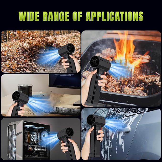 Oversize Turbo Dryer Blower for Car, 220MPH/420CFM Portable Cordless Leaf Blower, Maximum Power 750W & 3.5 LB Thrust for Patio Cleaning, Lawn Careand Car Drying