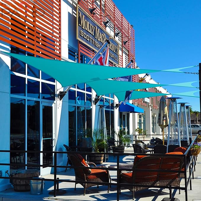 Patio Paradise 9' x 15' Sun Shade Sail Waterproof Turquoise Rectangle Shade Canopy UV Block Tarp Cloth Outdoor Patio Cover for Garden Backyard Deck Awning