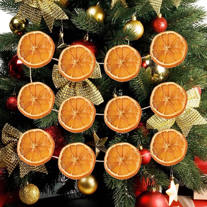 Christmas Decorations, 3 Pcs 10ft Dried Orange Slice Christmas Garland, Rustic Orange Garland for Mantle Front Door Fireplace Home Wall Doorway Window Christmas Tree Porch Farmhouse Indoor Decor