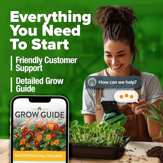 HOME GROWN Nasturtium Seeds Dwarf Tall Trailing Mix โ 250+ ๐ก๐ข๐ก-๐๐ ๐ข Edible Flower Seeds for Planting Outdoors โ Fast Germination, Low-Maintenance Climbing & Trailing Nasturtium (Tropaeolum majus)