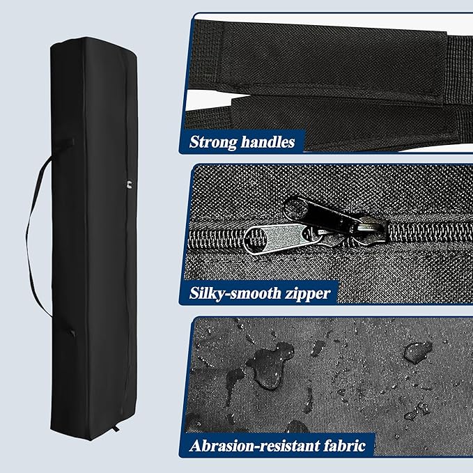 GARTOO 4 Storage Bags with Handles, Double Zipper Portable Bags for Tents Poles & Top Covers, Suitable for 20' x 40' Party Tents, Waterproof and Durable, Black
