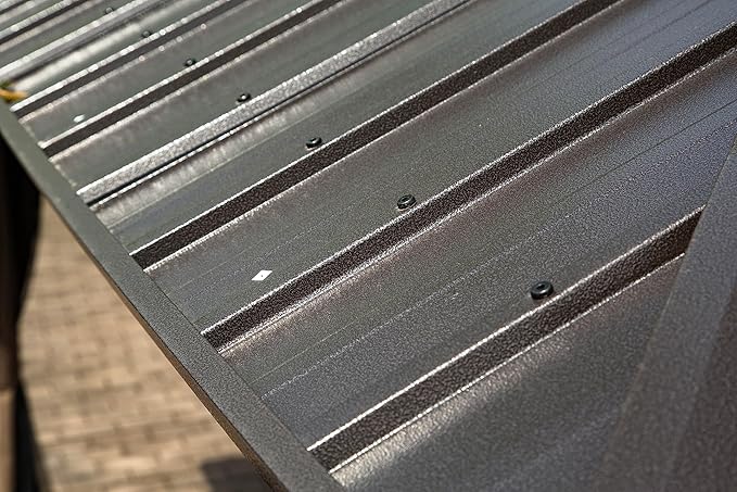 Domi 10’ x 12’ Hardtop Gazebo Canopy Outdoor Aluminum Gazebo, Galvanized Steel Single Roof with Curtains and Netting for Deck, Backyard, Patio, Garden