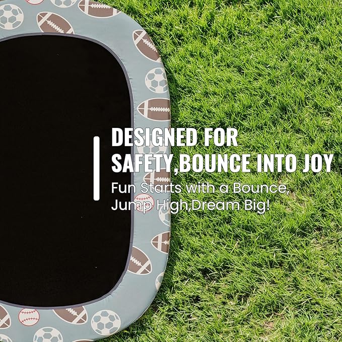 LAMERGE 55" 7-in-1 Round Trampoline for Kids Boys & Girls Ages 1-8, Indoor & Outdoor Trampoline for Fun, Adjustable Height Handrail ๏ผ Enclosed Safety Net ๏ผ Durable Designs for Toddlers Children