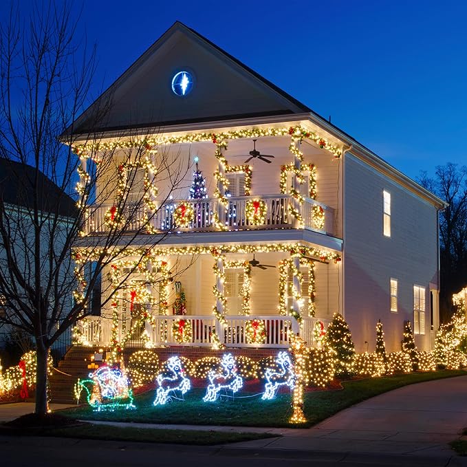 LUCKY TL 500 FT C9/E17 Christmas Light Sockets Spool Set, Green SPT-1 Wire, 12 Inch Spacing, C9 Outdoor String Lights, UL Listed