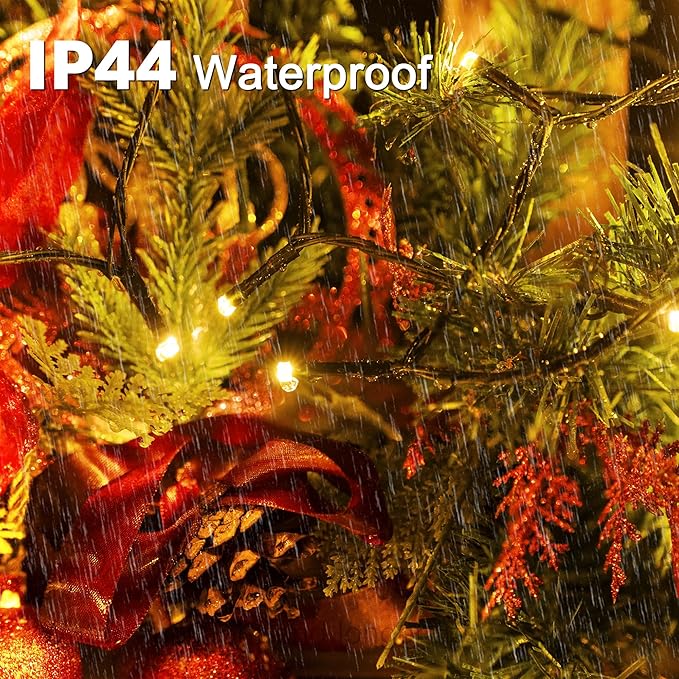 Christmas Tree Lights 98 FT 300 LED, Warm White Christmas Lights Indoor Plug in, 8 Modes Twinkle String Lights for Bedroom Party Ceiling Xmas Home Decorations