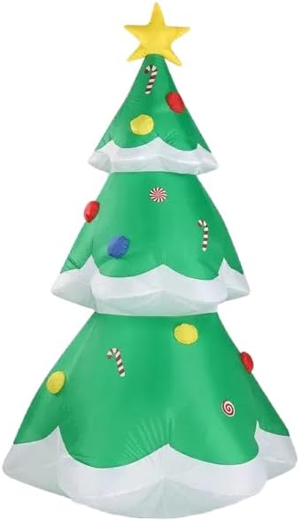 6.9 FT Lighted Christmas Inflatable Decoration, Inflatable Christmas Tree, Blow Up Yard Decorations with Built-in LED Lights for Holiday Party Front Yard Lawn Garden Decor
