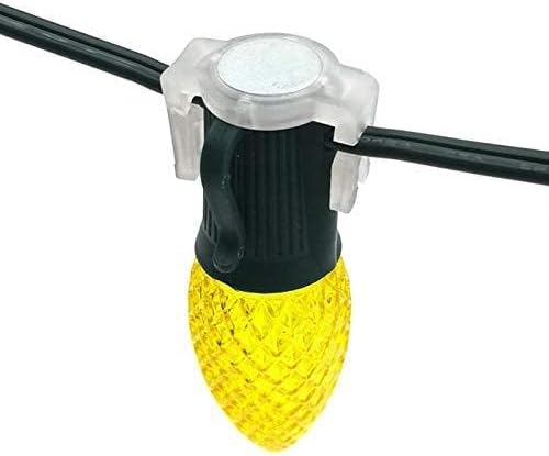 Heavy Duty Light Clips, Extra Strong Magnetic Christmas Light Clips, Holiday Lighting Magnet for C9 Holiday Lighting Sockets，Patio Lighting, Christmas Tree(100)