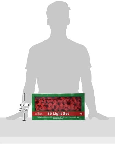 Kurt Adler 35-Light Red Poinsettia Light Set