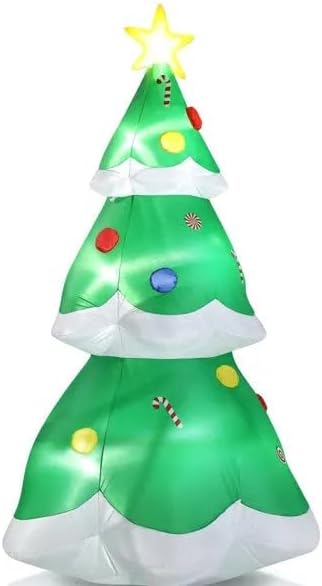 6.9 FT Lighted Christmas Inflatable Decoration, Inflatable Christmas Tree, Blow Up Yard Decorations with Built-in LED Lights for Holiday Party Front Yard Lawn Garden Decor