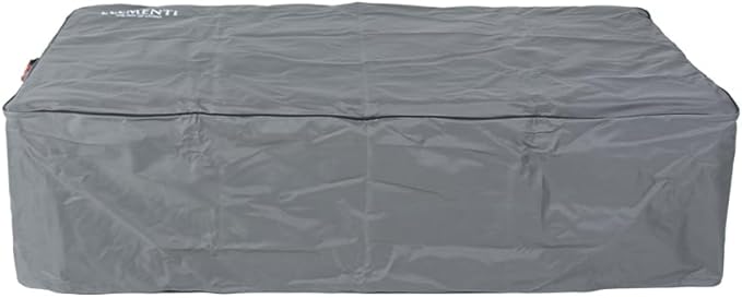 Elementi Hampton Fire Pit Bundle Outdoor Firepit Set Includes 56¡± Propane Concrete Firepit Table, Glass Windscreen, Stainless Steel Cover, Tank Cover, Canvas Cover, Floor Mat, Ice Bucket