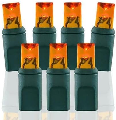 Pro Christmas LED Christmas Lights – 50 Count Wide Angle Conical String Lights – Professional Grade Indoor/Outdoor Commercial Holiday Light Set for Trees, Bushes, & Décor – Amber