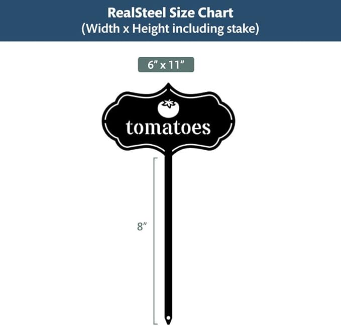 RealSteel - Seed & Plant Markers - Indoor/Outdoor Herb Garden Stakes - Elegant Fruit/Vegetable Seed Labels - Durable Plant Tags for Pots - Classy Design for Farmhouse/Greenhouse (Thyme)
