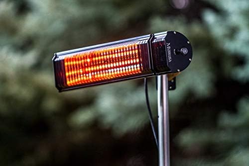 SunWave 1500 Watt Electric Infrared Patio Heater, Wall Mounted Patio Heater, Outdoor/Indoor Infrared Heater With 5 Heat Settings Wireless Remote