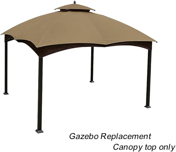 Eurmax USA High Performance Replacement Canopy Top for Lowe's Allen Roth Heavy Duty Gazebo Roof Gazebo Top with Air Vent 10X12 Cover #GF-12S004B-1, Replacement Top Only (Khaki)