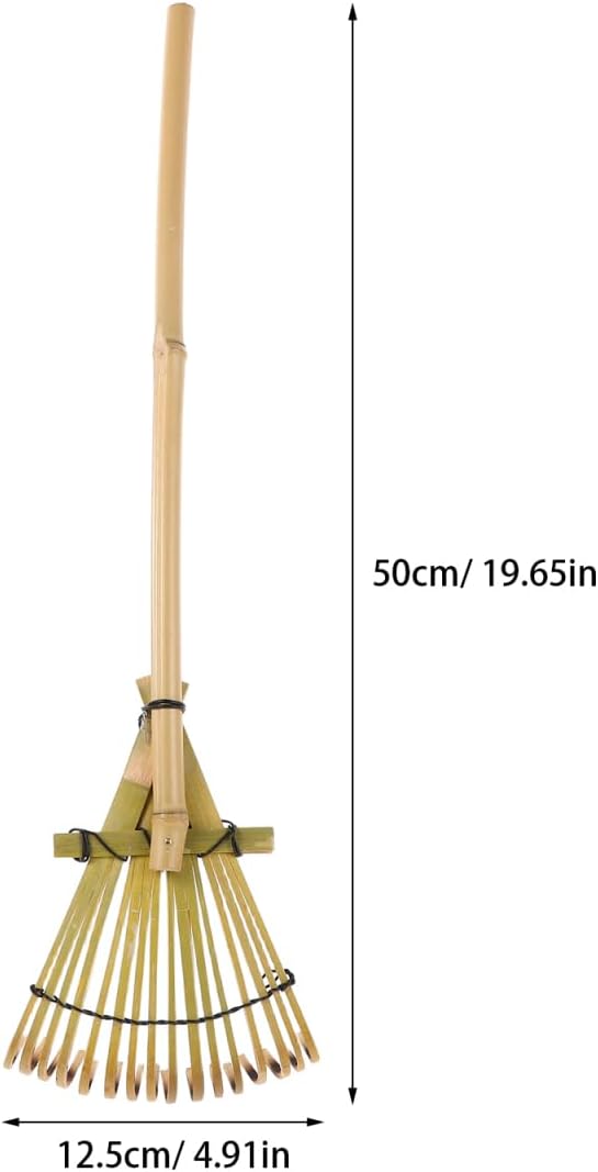 BESPORTBLE Bamboo Garden Rake: Small Yard Rake for Sandboxes and Landscaping Outdoor Durable Eco-Friendly Tool 19.7 Inch