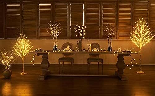 Birchlitland LED Birch Tree 4FT 200L Warm White Fairy Lights, Lighted Trees for Indoor Outdoor Home Thanksgiving Christmas Holiday Decoration