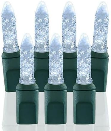 Pro Christmas M5 LED Holiday Lights - 70 Bulbs, 23.3ft - Professional Grade Indoor Outdoor Diamond Cut Sparkle Light Strings for Home Decorations and Christmas Trees - Pure White