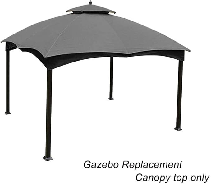 Eurmax USA High Performance Replacement Canopy Top for Lowe's Allen Roth Heavy Duty Gazebo Roof Gazebo Top with Air Vent 10X12 Cover #GF-12S004B-1, Replacement Top Only（Gray）