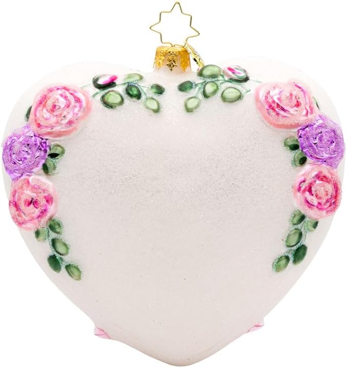 Christopher Radko Hand-Crafted European Glass Christmas Tree Decorative Ornament, Everlasting Love