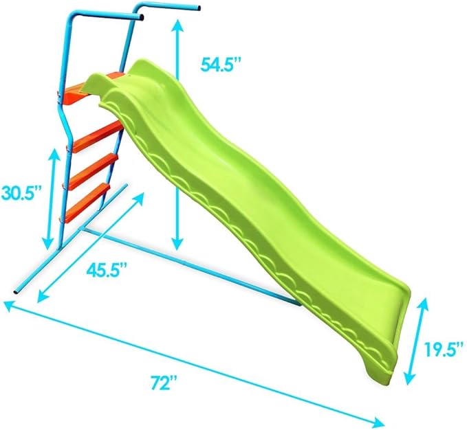 6-Foot Wavy Kids Slide, Indoor or Outdoor, 100lb Weight Limit (Ages 3 to 6)