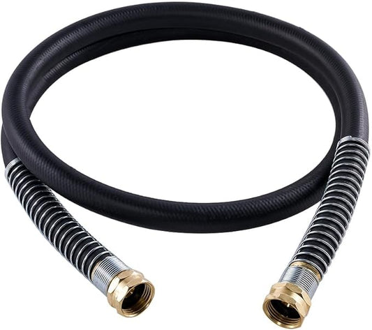 Leader Garden Hose 5ft x 3/4, Heavy Duty Short Water Hose, Female to Female Fittings, Five Layered Braiding for Durability, 1000PSI Burst, 300PSI Working (Black)