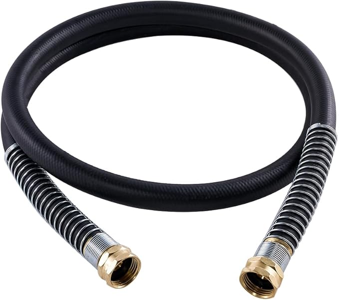 Leader Garden Hose 5ft x 5/8, Heavy Duty Short Water Hose, Female to Female Fittings, Five Layered Braiding for Durability, 1000PSI Burst, 200PSI Working (Black)