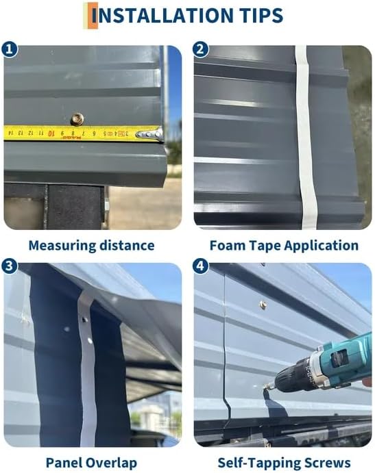 20'x25' Metal Carport, Heavy Duty Car Ports Kit for Trucks, Boats, RV, Tractor, Reinforced Frame with Anchors, Easy Assembly