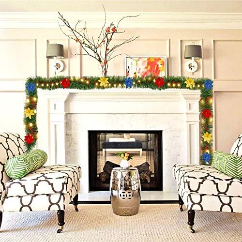 4 Pack 50 Feet Christmas Garland for Outdoor/Indoor Decoration, Soft Greenery Artificial Garland Decorations, Non-lit Green Xmas Garlands Perfect for Party Home Garden and Holiday Festival Decor