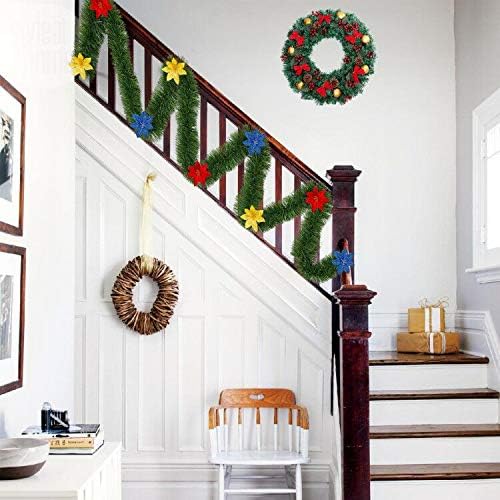 Zhuqing 3 Pack 50 Feet Green Plastic Soft Artificial Christmas Garland for Indoor/Outdoor Decoration