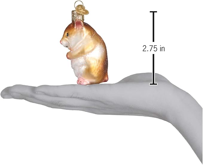 Old World Christmas Hamster Glass Blown Ornament for Christmas Tree, Handcrafted Holiday Decoration, Pet Collection