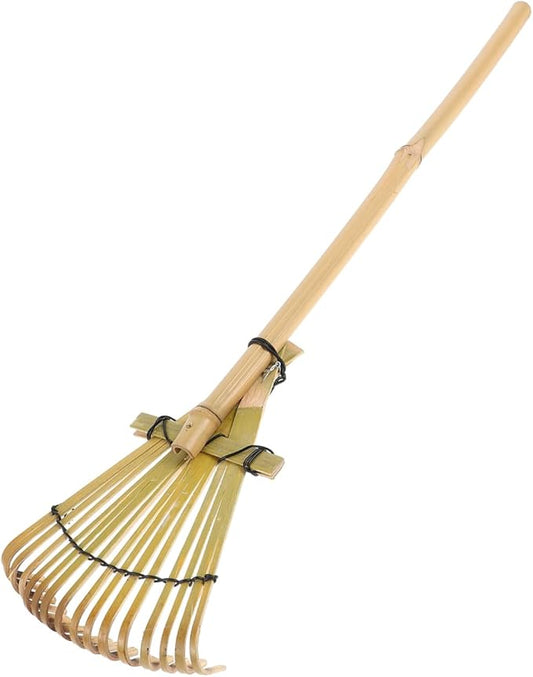 BESPORTBLE Bamboo Garden Rake: Small Yard Rake for Sandboxes and Landscaping Outdoor Durable Eco-Friendly Tool 19.7 Inch