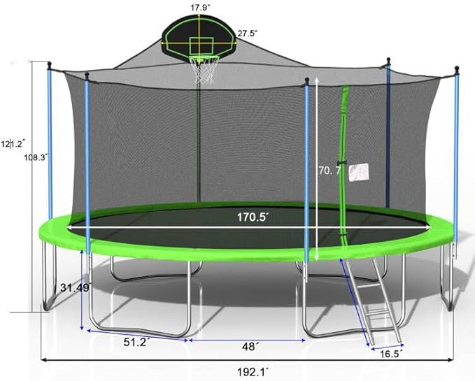 Trampoline with Outdoor Bounce Bed