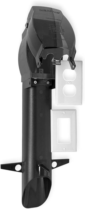 iMBAPrice IMBA-GPD19B-2 19.5" Black Low-Profile Outdoor Landscape Lighting Garden Post Enclosure with Integrated Cover for GFCI Electrical Outlets, 2-Pack