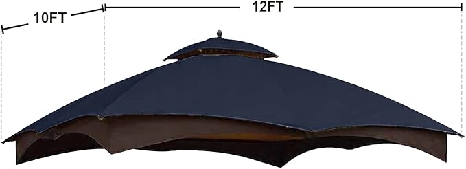 ABCCANOPY Gazebo Replacement Canopy Top for Lowe's Allen Roth #GF-12S004B-1, Navy Blue