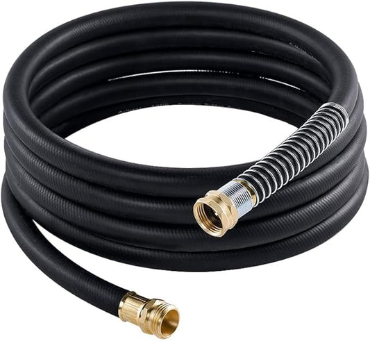 Leader Garden Hose 15ft x 3/4, Heavy Duty Short Water Hose, Male to Female Fittings, Five Layered Braiding for Durability, 1000PSI Burst, 300PSI Working (Black)