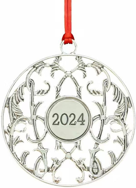 Christmas Ornaments 2025 Solid Pewter Christmas Tree Ornaments Handcrafted Pewter Xmas Pendants Decoration DIY Festive Home Hanging Ornaments for Christmas Trees Winter Decor