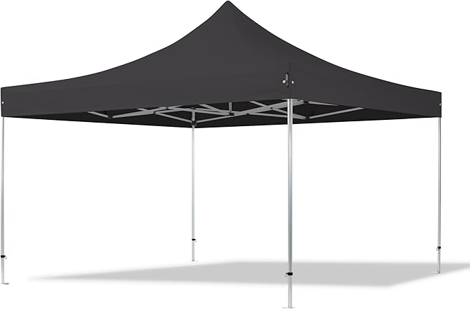 TOOLPORT 13x13 ft PES 800 Pop up Canopy Professional Aluminium 1.6 in., Black