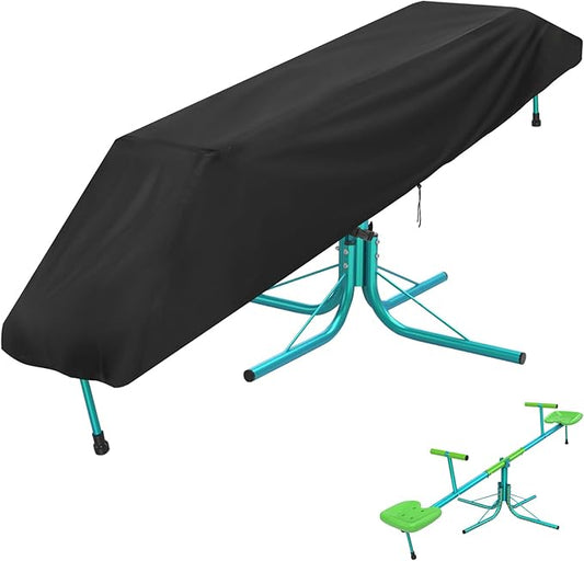 Teeter Totter Cover, Outdoor Waterproof Accessories for Kids Spin Seesaw Teeter Totter Heavy Duty Playground Equipment Cover - Black 77L x 12W x 13H