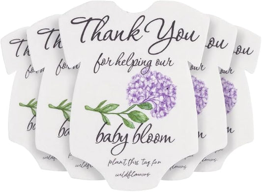 Onesie Seed Paper – 5Pcs Hydrangea Baby Shower Favors for Guests with Wildflower Seeds, Writable & Plantable, Baby Shower Gifts for Guest