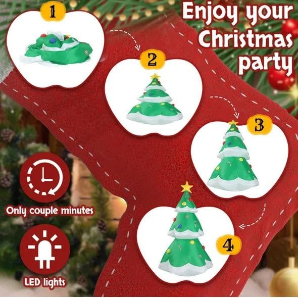6.9 FT Lighted Christmas Inflatable Decoration, Inflatable Christmas Tree, Blow Up Yard Decorations with Built-in LED Lights for Holiday Party Front Yard Lawn Garden Decor