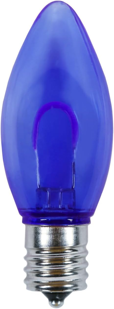 Pro Christmas C9 LED U Shape Flexible Filament Bulb - Pro Pack of 25 Bulbs - Energy Efficient Outdoor Waterproof Lighting for Holiday Decor, Christmas Trees - Blue